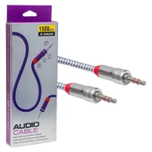 Powermaster PM-2418 Metal Başlıklı Örgülü Erkek - Erkek 1.5 Metre Stereo Aux Kablo - 2