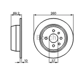 BOSCH 0986478086 Arka Fren Diski (4 Bijon) Vectra A Astra F thumbnail 2