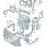 VW Caravelle T5 2004-2009 2.5 AXD Radyatör Alt Hortumu 7H0121051D thumbnail 2