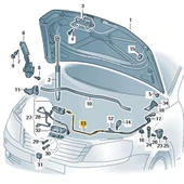 VW Passat B6 2006-2011 Motor Kaput Açma Teli Ön Parça 3C1823531 - 2