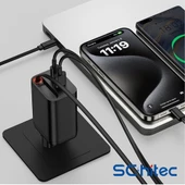 ScHitec 65W Type-C 60cm Kablolu UsbA ve PD Çıkışlı Süper Hızlı Şarj Aleti Başlığı Beyaz YK83 - 8