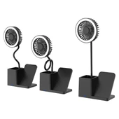 S-link SL-M9055 10 Watt Kablosuz Şarj İstasyonlu Fanlı Kalemlikli Masa Lambası (Siyah) - 3