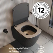 Creavit Elegant Mat Antrasit Kanalsız Asma Klozet EG321, Creavit Elegant Duroplast Yavaş Kapak - 1