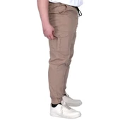 Büyük Beden Erkek Pantolon Keten Kargo Jogger 21911 Cappucino - 2