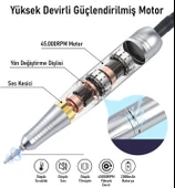 Valkyrie Profesyonel Şarjlı Tırnak Frezesi 45.000 RPM, LCD, 2000 mAh Taşınabilir Manikür Pedikür Makinesi - 2