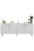 cantek dizayn Dronne Konsol 4 Kapaklı, 4 Raflı Beyaz-beyaz thumbnail 4