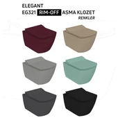 Creavit Elegant Mat Cappucino Kanalsız Asma Klozet EG321, Creavit Elegant Duroplast Yavaş Kapak - 7