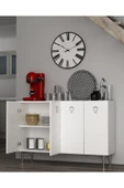 cantek dizayn LEYLACT (KM120) MUTFAK KİLER DOLABI BEYAZ-BEYAZ-GÜMÜŞ - 1