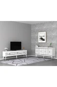 cantek dizayn LENORA TV SEHPASI (alt modül) ve KONSOL 2'Lİ SALON TAKIMI BEYAZ-GÜMÜŞ thumbnail 1