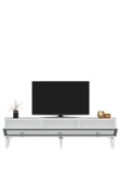 cantek dizayn Ponny 180 Cm Tv Sehpası Beyaz Gümüş thumbnail 6