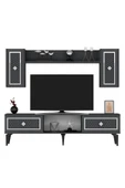 cantek dizayn Heerry Tv Ünitesi Takım Antrasit-gümüş - 6