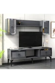 cantek dizayn LİNDA RAFLI TV ÜNİTESİ TAKIMI ANTRASİT-GÜMÜŞ thumbnail 3