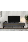 cantek dizayn Defne 180 Cm Tv Sehpası (ALT MODÜL) Antrasit-altın thumbnail 1