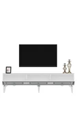 cantek dizayn Karrya 180 Cm Tv Sehpası Beyaz Gümüş thumbnail 6