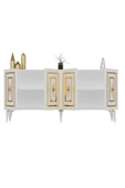 cantek dizayn VİOLLA LAZER DESENLİ 4 KAPAKLI KONSOL BEYAZ-ALTIN thumbnail 4