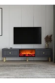 cantek dizayn Darioct Şömineli (A) Bohem Tv Sehpası Antrasit-antrasit thumbnail 1