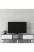 cantek dizayn Varrna Tv Sehpası Alt Modül Beyaz-antrasit thumbnail 1