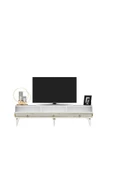 cantek dizayn İppek 180 Cm Tv Sehpası (ALT MODÜL) Beyaz-altın thumbnail 6