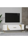 cantek dizayn Retrop2ct Tv Sehpası Beyaz-altın thumbnail 2