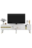 cantek dizayn VANNİA TV SEHPASI (ALT MODÜL) BEYAZ-ALTIN thumbnail 3