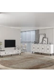 cantek dizayn WENYCT KONSOL (KB150), TV SEHPASI 2 Lİ SALON TAKIMI BEYAZ-BEYAZ thumbnail 1