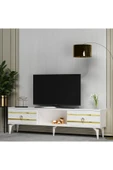 cantek dizayn PELLİN TV SEHPASI BEYAZ-ALTIN thumbnail 2