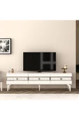 cantek dizayn Nora Tv Sehpası (ALT MODÜL) Ve Konsol 2'li Salon Takımı Beyaz-gümüş thumbnail 5