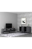 cantek dizayn LENORA TV SEHPASI (alt modül) ve KONSOL 2'Lİ SALON TAKIMI ANTRASİT-GÜMÜŞ thumbnail 2