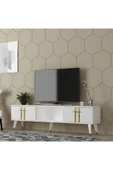 cantek dizayn ASEL TV SEHPASI (ALT MODÜL) BEYAZ-ALTIN thumbnail 1