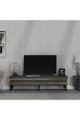 cantek dizayn İppek 180 Cm Tv Sehpası (ALT MODÜL) Antrasit-altın thumbnail 1