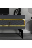 cantek dizayn İppek 180 Cm Tv Sehpası (ALT MODÜL) Antrasit-altın thumbnail 3