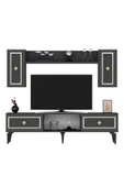 cantek dizayn Heerry Tv Ünitesi Takım Antrasit-altın - 6