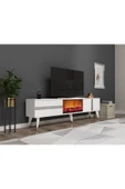 cantek dizayn Vannia Tv Sehpası Şömineli (ALT MODÜL) Beyaz-gümüş thumbnail 2