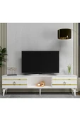 cantek dizayn PELLİN TV SEHPASI BEYAZ-ALTIN thumbnail 1