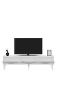 cantek dizayn Allvin 180 Cm Tv Sehpası Beyaz Beyaz thumbnail 5