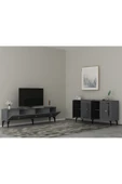 cantek dizayn NOVA TV SEHPASI (alt modül) ve KONSOL 2'Lİ SALON TAKIMI ANTRASİT-GÜMÜŞ thumbnail 2