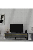 cantek dizayn İppek 180 Cm Tv Sehpası (ALT MODÜL) Antrasit-altın thumbnail 2