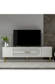 cantek dizayn DEKOL3CT TV SEHPASI BEYAZ-ALTIN - 1