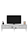 cantek dizayn 150 Cm Nil Tv Sehpası (alt Modül) Beyaz-gümüş thumbnail 4