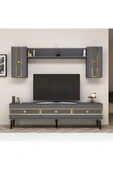 cantek dizayn NORA TV ÜNİTESİ TAKIMI ANTRASİT-ALTIN thumbnail 1