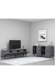 cantek dizayn Nora Tv Sehpası (ALT MODÜL) Ve Konsol 2'li Salon Takımı Antrasit-gümüş thumbnail 2