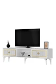 cantek dizayn 150 Cm Nil Tv Sehpası (alt Modül) Beyaz-altın - 5