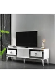 cantek dizayn LİİNDA TV SEHPASI (ALT MODÜL) BEYAZ-GÜMÜŞ thumbnail 1