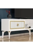 cantek dizayn 150 Cm Nil Tv Sehpası (alt Modül) Beyaz-altın - 3