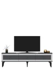 cantek dizayn Ponny 180 Cm Tv Sehpası Antrasit Gümüş thumbnail 4