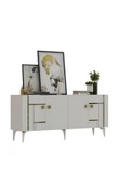 DEMONTE DECOR MADERA KONSOL BEYAZ-ALTIN - 5