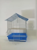 Dayang İki Kapılı Çatılı Kuş Kafesi 35x28x46 cm Mavi - 1