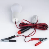 Led Ampul Akü Takviye Kablolu 4 Metre Anahtarlı 5W Tasarruflu Seyyar  Aydınlatma Beyaz Işık Pensli thumbnail 3