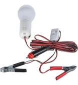 Led Ampul Akü Takviye Kablolu 4 Metre Anahtarlı 5W Tasarruflu Seyyar  Aydınlatma Beyaz Işık Pensli thumbnail 7