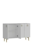 DEMONTE DECOR EFESDD OFİS EVRAK DOLABI BEYAZ-BEYAZ-ALTIN - 5
